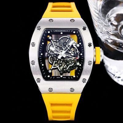 RICHARD MILLE Skeleton Watch Price RM055 Bubba Watson Steel and Yellow Swiss Replica Watch